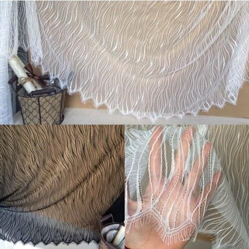 3Meter designer eyelash lace fabric wedding veil dress skirt material Free Shipping