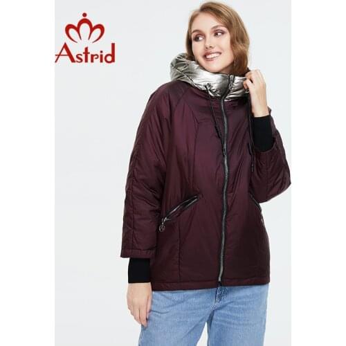 Astrid 2021 new Autumn Womens Jacket Young fashion Short women coat high quality warm female Outwear Casual Hooded Thin cotton