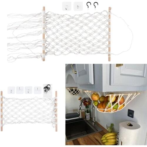 Handmade Bohemian Fruit and Veggie Hammock Under Cabinet Fresh Fruit Storage