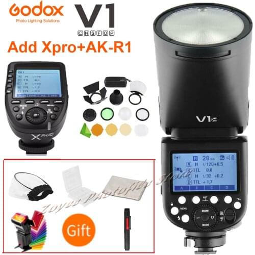 Godox V1 V1S/V1N/V1C/V1O/V1F TTL Li-ion Round Head Camera Speedlight Flash For Nikon/Sony/Canon/Fujifilm/Olympus w/ XPRO Trigger
