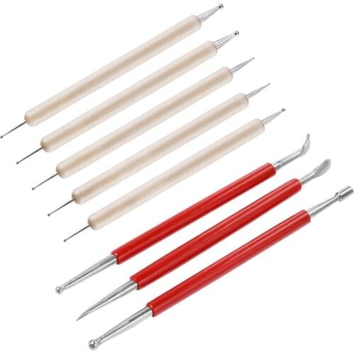 LMDZ Leather Craft Tool Modelling Carving Tool Wooden Modeling Point Stylus Spoon Balls Embossing Carving Blade Press Tool