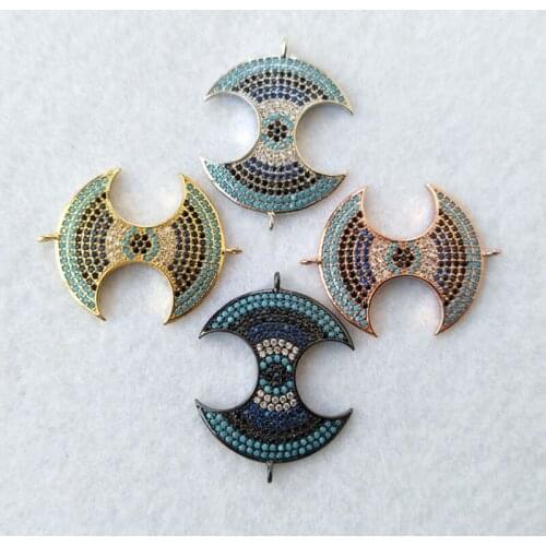 10pcs CZ zircon Micro Pave Connector,Turkish Style Double Bails Charm,DIY Bracelet necklace Jewelry Finding CT226