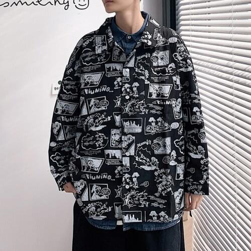 Plus Size 5XL-M Autumn Winter New Fashion Vintage Print Loose Casual Jackets Men Clothing 2021 Turn Down Collar Streetwear Coats