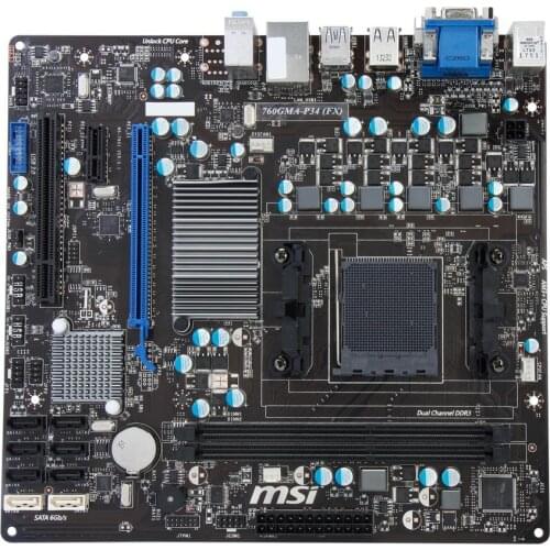 MSI 760GMA-P34 (FX) Socket AM3+ Motherboard DDR316GB for AMD 760G+SB710 Support PhenomII X6X4X3X2 cpus Micro ATX AMD Motherboard
