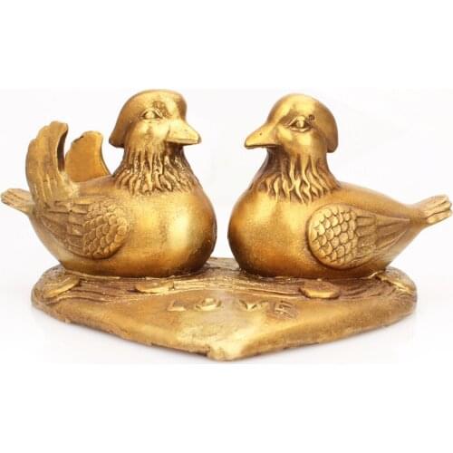 A copper ornaments Yuanyang family help feeling safe evilroomcraft Art Statue Home decoration