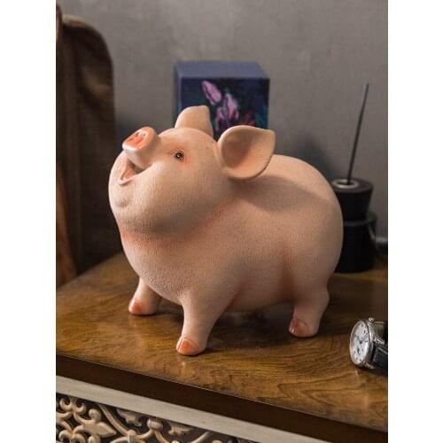 Cute piggy bank Pig mascot Creative living room decoration home decoration accessories Resin decoration Childrens day gift