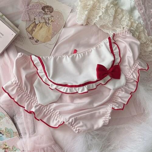 Sweet Japanese Sexy Panties Rabbit Underwear Women Cute Kawaii Naughty Lingerie Femme Soft Ruffles Thong Lolita Panti Briefs New