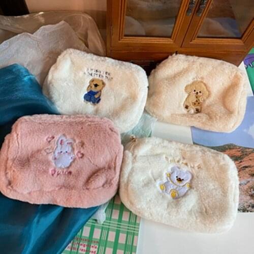 Cute Plush Cloud Pencil Case Girl Cartoon Cosmetic Bag Student Storage Bag Coin Purse Pencil Case Office Pencil Case