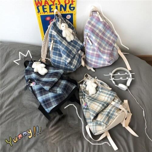 Fashion Nylon Women Backpack Waterproof School Bags For Teenage Girls Student Bookbag With Cute Doll Pendant Travel Mochila