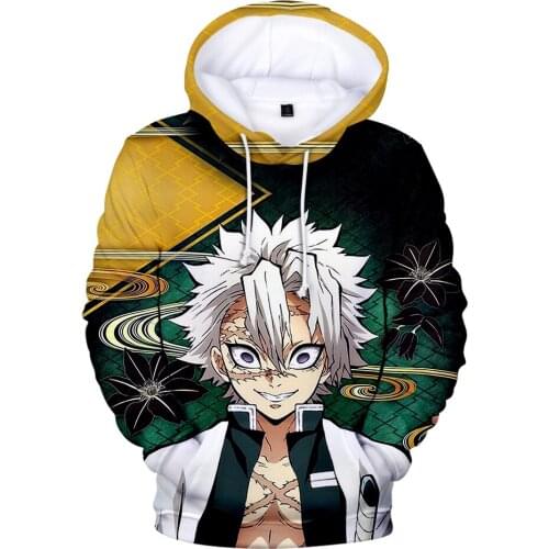 2020 New Demon Slayer Mens Hoodies Adult 3D Sweatshirt Womens Hood 3D Kimetsu no Yaiba Kids Fashion Street Wear Tops Harajuku