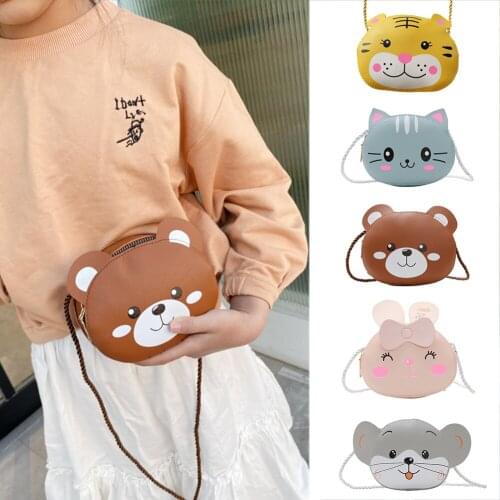 New Style Children Cute Mini PU Bear Coin Purses Mini Cartoon Wallet Girls Shoulder Bag Messenger Bag Traveling Photography Bags