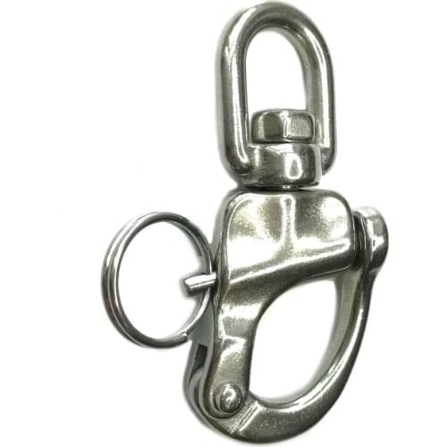 316 Stainless Steel Swivel Eye Snap Shackle Quick Release Bail Rigging Sailing Boat Marine Stainless Steel Clip Pair