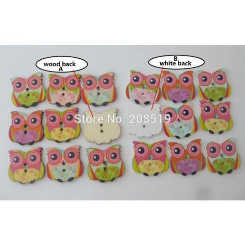 WBNAGb Fat owl scrapbooking buttons flatback 100pcs sewing supplies craft button DIY