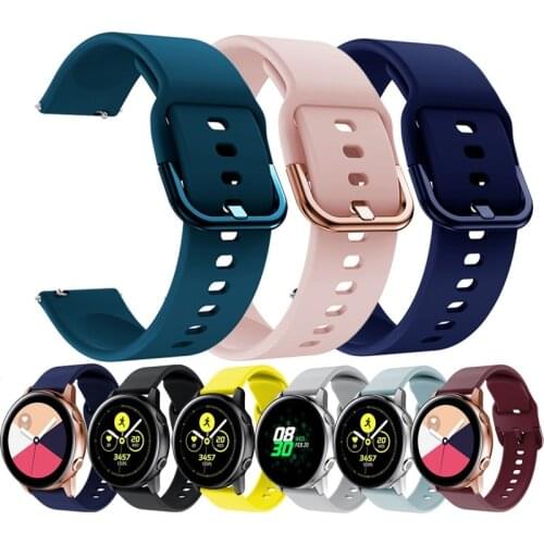 20mm 22mm Universal Silicone Strap for Samsung Galaxy Watch 3 Active Soft Sports Watchbands for Huawei GT 2 Pro 2E Honor Magic 2