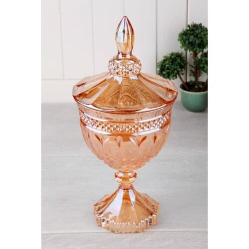 Gold Leg Luxury Luster Painted Glass Sugar Bowl Glass Crystal Lid Gold Sugar Bowl Free Fast Shipping