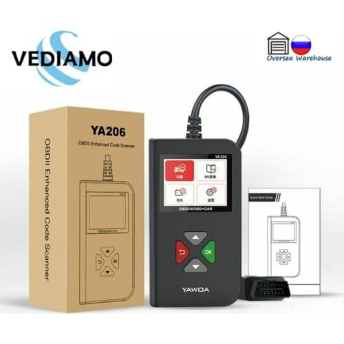 YA206 OBDII Code Reader Engine Off Light Car Diagnostic Tool Lifetime Free Update Newest 12V OBD2 Automotive Scanner Pk Elm327