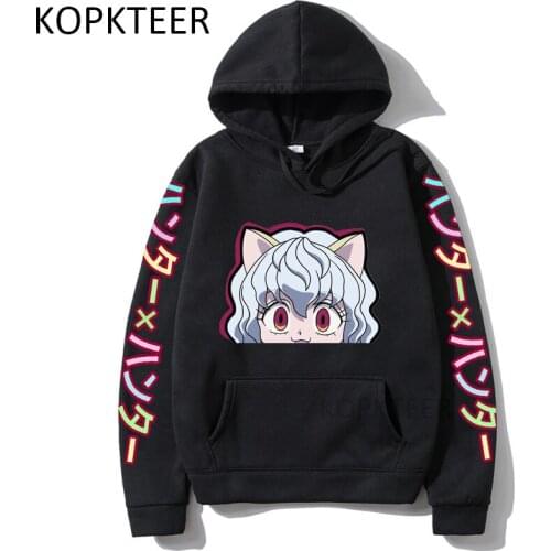 Kawaii Hoodies Hunter Hunter Pitou Popup Killua Print Hoodies Streetwear Casual Harajuku Casual Men Women Hoodies Tops Pullovers
