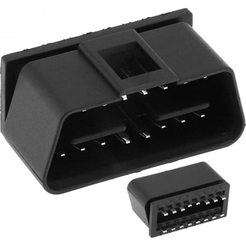 OBD-II 24V Square Hole Plastic 16Pin Male Extension Opening Cable Car Diagnostic Interface Connector PLug