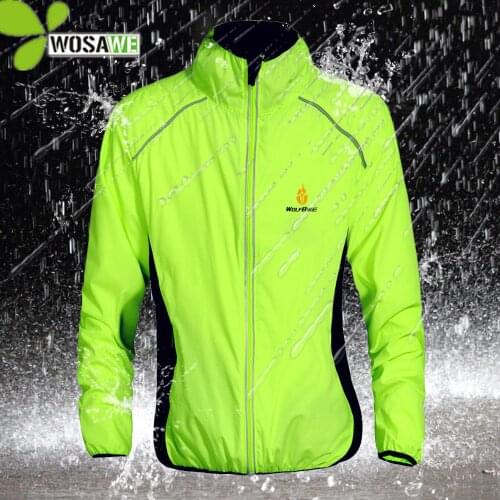 WOSAWE Reflective Water Repellent Cycling Jackets 6 Color Rain Clothing Bicycle Wear Windproof Windcoat MTB Bike Windbreaker