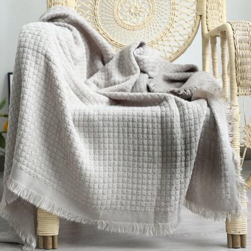Tassel Knitted Sofa Blanket Shawl Bedding Plaid Kids Baby Wraps Newborn Quilt All Season