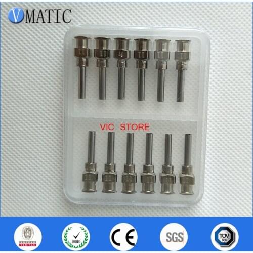 High Quality 0.5'' Length 11G All Metal Tips Blunt Stainless Steel 12Pcs Glue Dispensing Needles Syringe Needle Tips 1/2 Inch