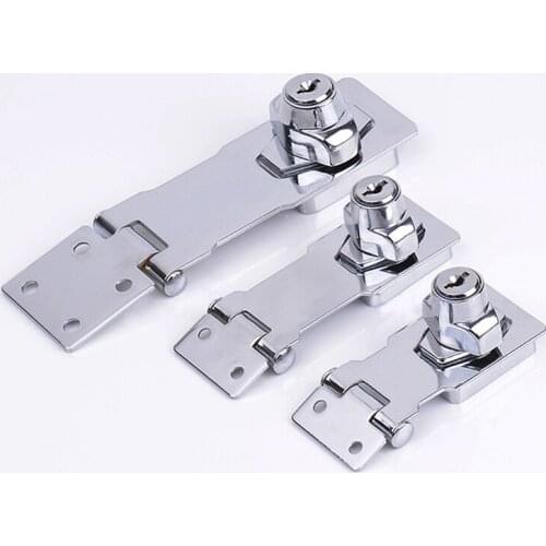 Cabinet wood door lock drawer lock safety buckle Tie cabinet door bolts With keys Zinc alloy