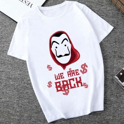 La Casa De Papel Graphic Print T-shirt Women Harajuku Aesthetic White Tops Tshirt 2020 New Summer Fashion Korean Female T Shirt