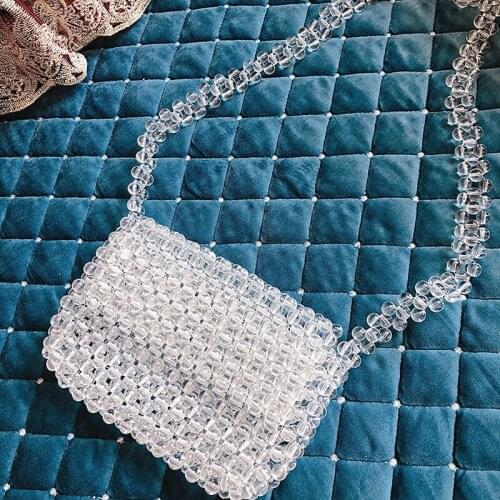 Handmade Beaded Pearls Bags for Womens Bags Elegant Acrylic Beads Bag Women Shoulder Bag Evening Clutch Phone Purses Ladies
