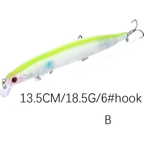 1PCS Lifelike Sea Wobblers for Fishing Lures 135mm/ Artificial Floating Jig Hard Bait Pesca Three Hook Fishing Tackle 10 color