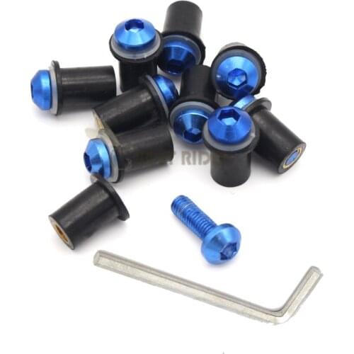 10Ps Motorcycle 5mm Windscreen Windshield Bolts Screw Nut Fastener Kit For SUZUKI Hayabusa GSR 600/750 GSXR 600/750 SV 650 SV65