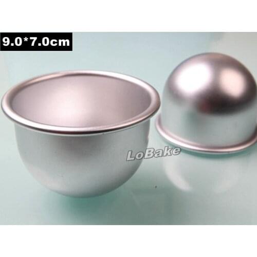 10pcs/lot) 9.0*7.0cm Deepen half ball cup shape aluminium alloy pudding tart mold boob cup cake mould baking tools for cakes