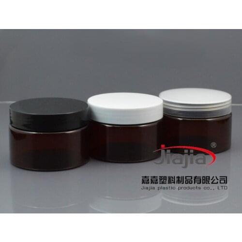 120g Empty brown Cream Jar with clear/white/black cover,120ml Face Care Foundation Container Makeup Packaging PET Case