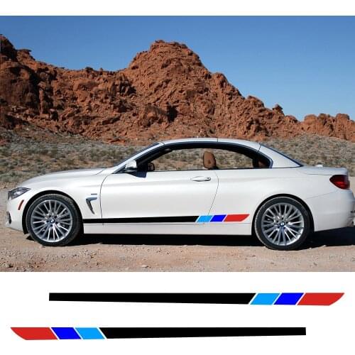 2pcs 200cmx13cm Car Sticker Side Stripe Decal DIY For BMW E46 E60 E90 F30 F10 E39 E36 E46 F20 X5 E70 E53 G30 E87 Car Accessories