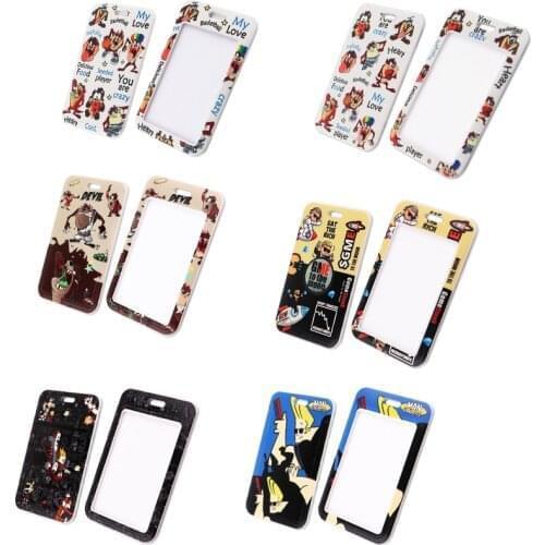 20pcs/lot BH1386 Blinghero Cartoon Card Holder Name Credit Card Holder Neck Strap Rich Man Funny Card ID Holders Identity Badge