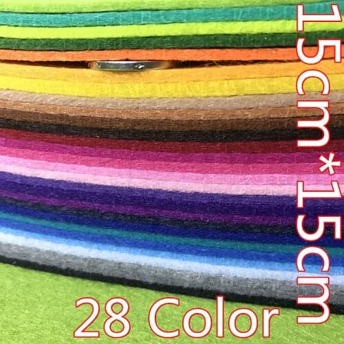 28pcs 15*15cm 2MM Fabric Felt Multi Color Cloth Material Polyester Nonwoven For DIY Crafts Felt Needlework Sewing Toy Decor Home