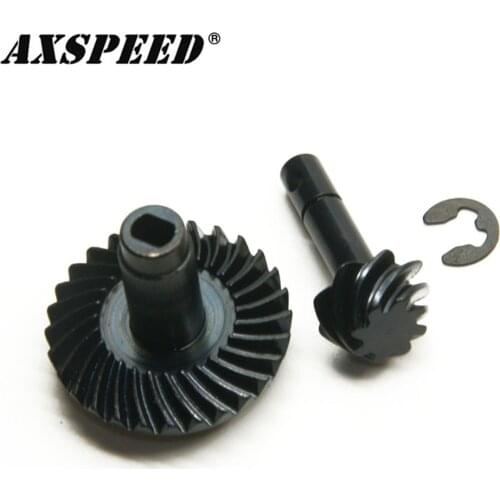 AXSPEED 8T 30T Steel Helical Bevel Axle Gear Kit for 1:10 RC Crawler Axial SCX10 II 90046 Front Rear Axle Gear Upgrade Parts