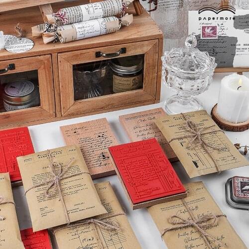 Big Background Stamp Retro English Text Stamp for Scrapbooking Wooden Stamp DIY Photo Album Decor Bllet Journal