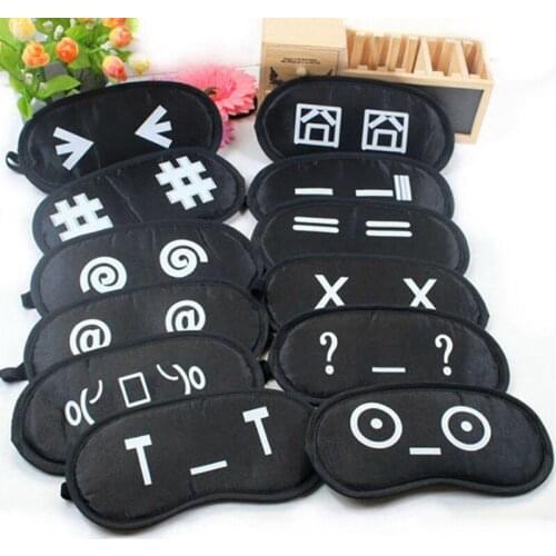 Black Eye Shade Sleep Mask Black Mask Bandage on Eyes for Sleeping Emotion Sleep Mask Funny Sleeping Eye Mask