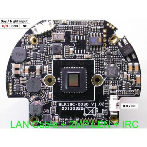 IPC 720P (1280 x 720) 1/3" Aptina CMOS AR0130 sensor +Hi3518C CCTV IP camera chip board module with LAN cable + 2.0MP LEN + IRC