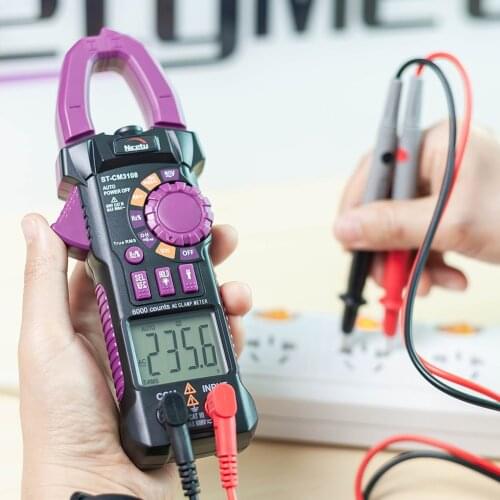 Nicetymeter ST-CM3108 6000 Counts Digital True RMS AC ClampMeter Measure Capacitance Resistance Clamp meter NCV big Jaw Lamp