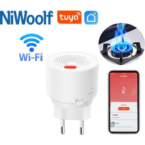 2020 New Small Tuya Wifi Gas Leak Sensor EU/ US/ UK Plug Combustible smart home Gas Leak Detector For Smart Life / Tuyasmart APP