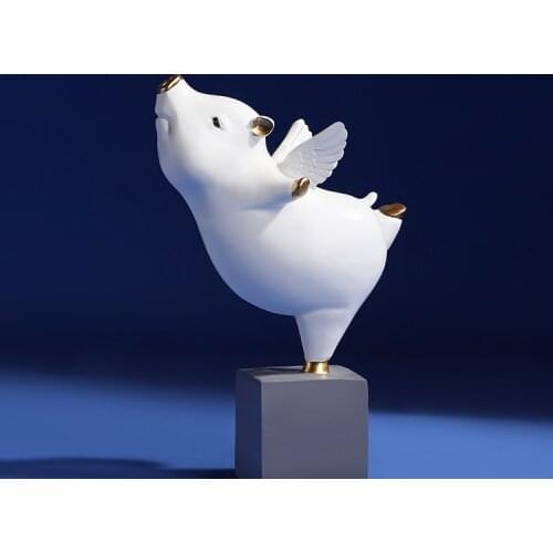 Home Decor Decoration Crafts Little Flying Pig Resin Statues Sculptures Living Room Study Decor Resin Art Kids Birthday Gift
