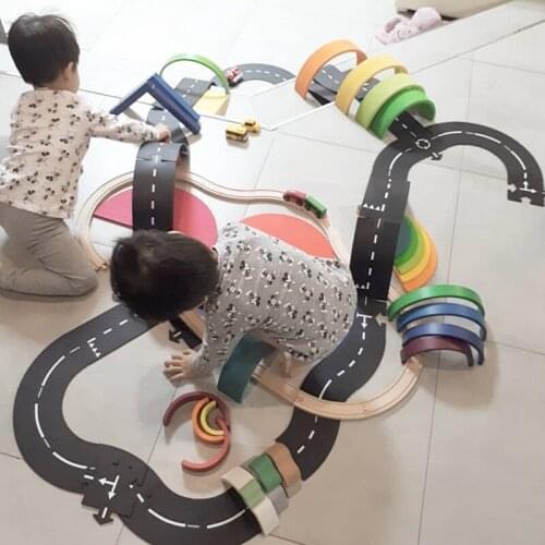 Children DIY Traffic Roadway Track Puzzle Educational PVC Road Building Motorway Toy Removable Cars Vehicle Track Kids Boys Gift