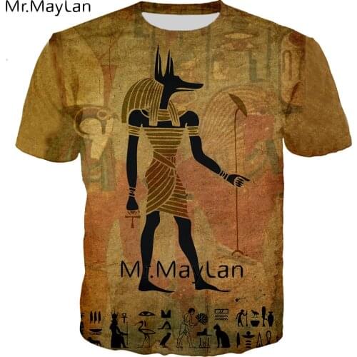 Vintage Ancient Egyptian Chacal Encabezada Dios Anubis 3D Print T Shirt Men/women Retro Streetwear T-shirt Man Tshirt Clothes