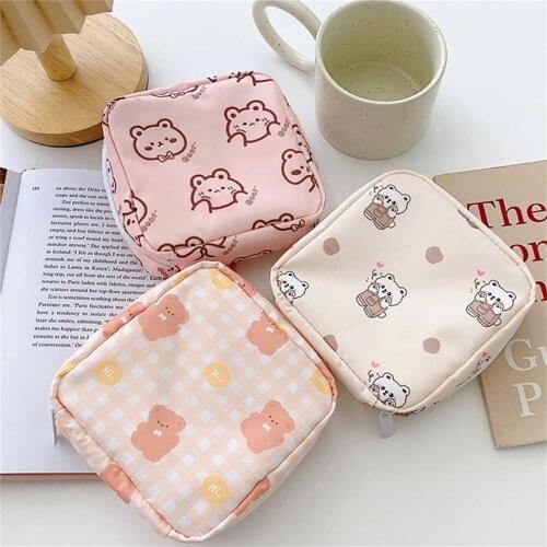 Girls Women Canvas Coin Purse Floral Cartoon Zipper Pouch Small Wallet Children Storage Key Card Holder Mini Money Bag Xmas Gift