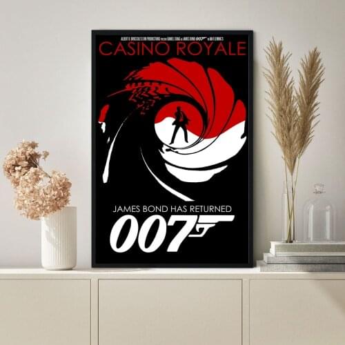 Casino Royale Agent James Bond 007 Classic Hot Sale Movie Canvas Art Print Poster Wall Painting Home Decoration (No Frame)