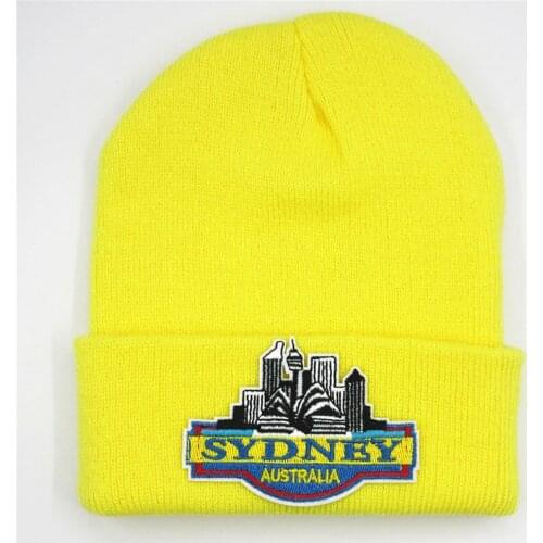 LDSLYJR Geometric building embroidery Thicken knitted hat winter warm hat Skullies cap beanie hat for men and women 366