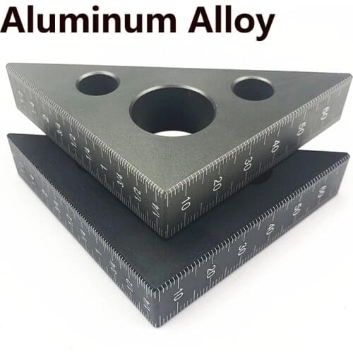 Aluminum Alloy Right Angle Ruler Mini Pocket Square DIY Woodworking Triangle Ruler Height Measuring Gauging Woodworking Tools