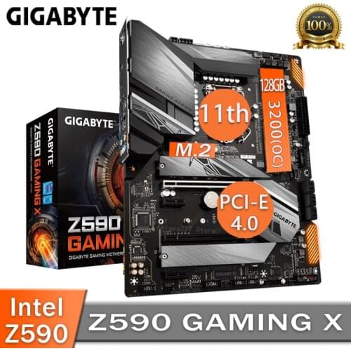 LGA 1200 Gigabyte Z590 GAMING X Motherboard DDR4 128GB M.2 SSD Gaming ATX Support 10th/11th-Gen Cpu Intel Z590 Placa-Mãe 1200