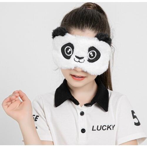 Soft Eye Patch Unisex Cute Panda Plush Sleeping Travel Eye Shade Mask Cover Rest Relax Blindfold